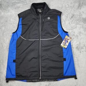 Gold's Gym Reflective Vest Mens L XL Black Blue Wind Cold Protection Workout